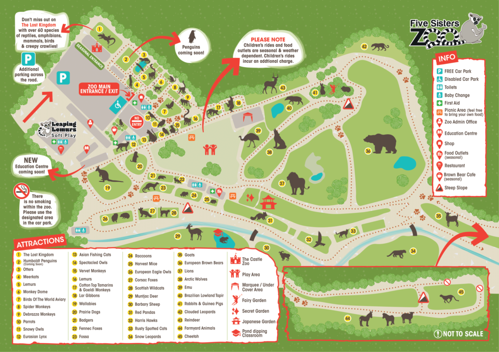 Zoo map - Five Sisters Zoo