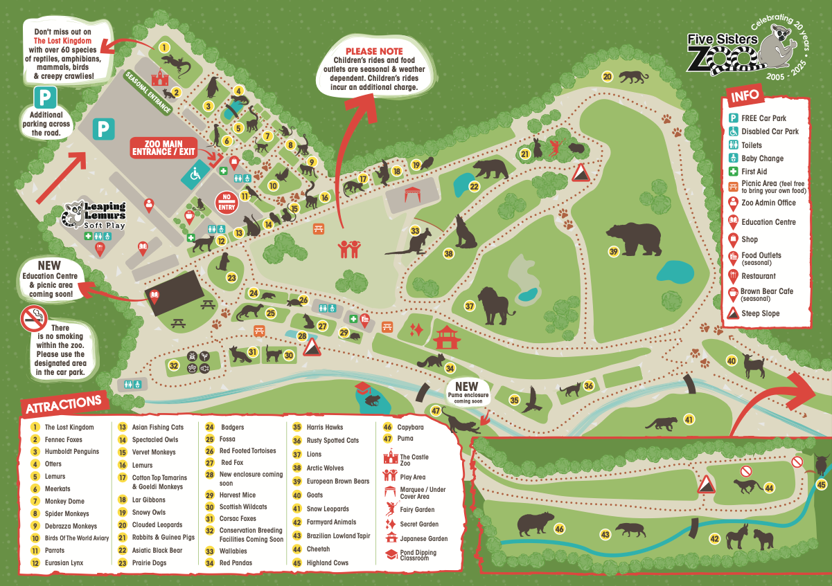five sisters zoo map